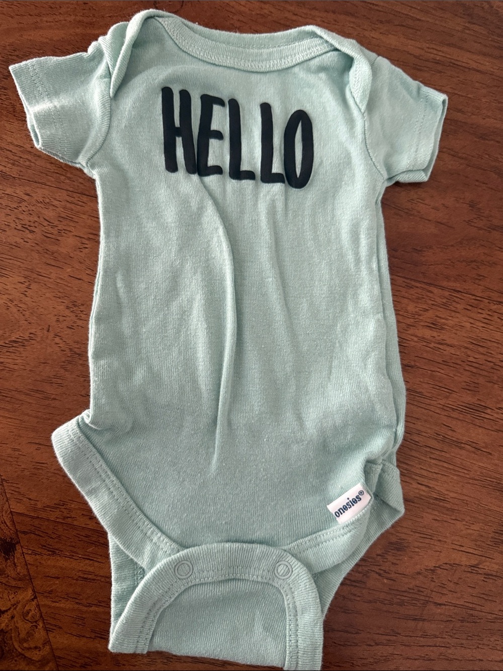 Gerber Mint Green One-Piece with 'HELLO' Print